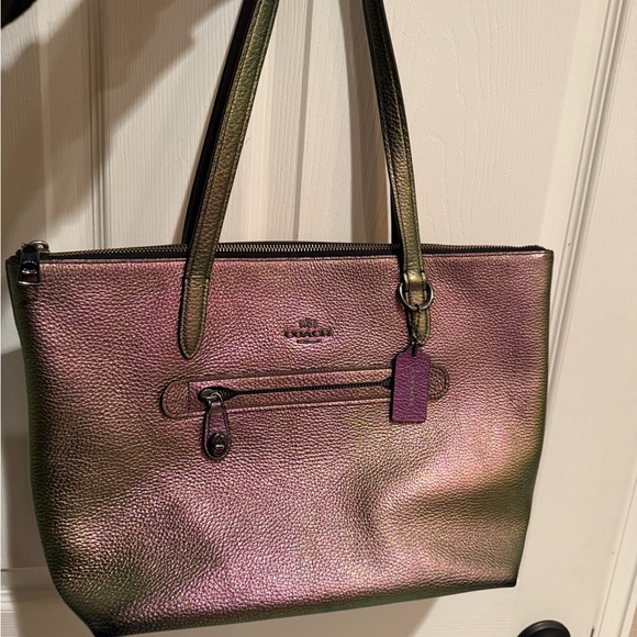 Coach Handbags - Coach Iridescent Tote Bag - Purple and Olive